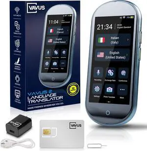 Language Translator Device with Unlimited Lifetime Global 4G Internet Included - Sim Card, WiFi & Offline Translation - 138 Languages and dialects (Graphite Black)