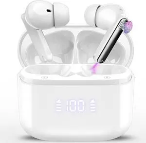 Ai Translation Earbuds Real Time with Audio and Video Calls, 3-in-1 Translator Earbuds with 6 Translation Modes/164 Languages/No Subscription Required, 48H Headphones Translator, Bright White