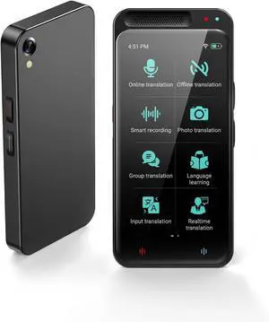 Language Translator Device 138 Languages Two-Way Instant Translator Device, Accuracy Real-time Voice Translation with 4" 1 HD Screen Support Offline&Chatgpt&Record&Photo Translation
