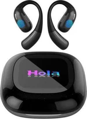 AI Translation Earbuds Real Time Powered by ChatGPT,LCD Touch Screen OWS Translator for 147 Languages & Accents,Audifonos Traductores Inglés Español,Translation Device, Ideal for Travel/Business,Black