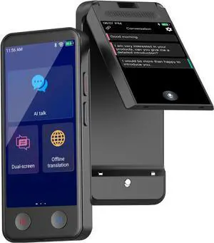 iTour D-PRO Language Translation Device, Dual Screen Translator Device | 139 Languages | Face-to-Face Bidirection Simultaneous Translation, Instant Voice Translator for Travel, Learning, Business