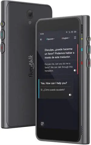 Timekettle, Fluentalk T1 Language Translator Support 40 Languages and Photo Translation, Instant Translator Device No WiFi Needed, with 2-Year Global Mobile Data for Travelling, with 4" HD Screen