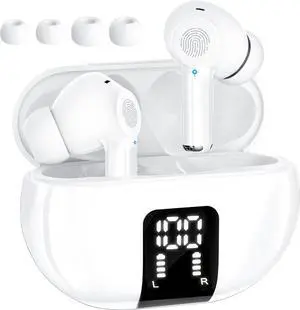 AI Translation Earbuds Real Time English-Spanish Translator Headphones 144 Languages Two-Way Translating Wireless Earphones Bluetooth Translator for Travel Business Meeting Learning (in-Ear/White)