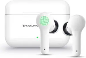 M6 Translator Earbuds Language Translator Device Updated Chip 144 Languages and Acccents 0.5s Rapid Translation Music Calling and Translation (with Offline Package)