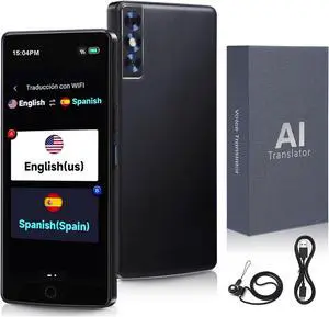 Anpress Language Translator Device, AI Instant Translator Real Time Translation Device with 150 Languages & 5.5" Touch Screen, Smart Online/Offline/Voice/Photo Translation for Business Learning Travel