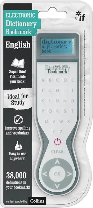 IF Electronic Dictionary Bookmark Single Language Definitions - English, Grey