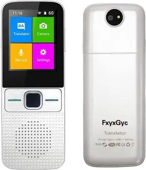 Language Translator Portable Instant Translator Device Support WiFi/Hotspot/Offline Two- Way Real Time Online 137 Languages with 2.4Inch Touch Screen Recording Smart Translator(White)