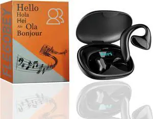 Flegobey Translator Earbuds Wireless Bluetooth 3in1 Language Translator Earbuds Real Time Translation Device for iOS and Android 144 Languages and Accents Ideal for Travel Business Learning (Black)