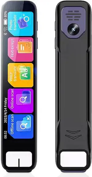 Scan Sense Pen with 60+ Languages, AI Smart Pen - Instant AI Answers for Math, History & More, Offline Translation, Camera, Bluetooth, Music & File Storage (Black)