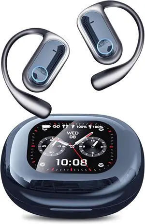 AI Translation Earbuds Real Time,Bluetooth 5.4 Earbuds Translator for 144 Languages & Accents,OWS LCD Touch Screen Real-Time Earphones Fit iOS and Android Ideal for Travel Business Learning