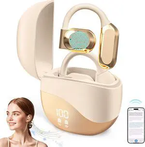 AI Language Translation Earbuds, 3-in-1 Translation Earbuds, 144 Languages Real-time Two-Way OWS Earbuds, HD Sound Quality, Compatible with iOS and Android, Khaki