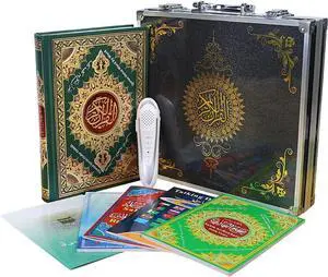 Quran Reading Pen, 16GB Electronic Reader Pen Word-by-Word Digital Rechargeable Holy Quran Recorder 25 Reciters and Languages 6 Books, Ramadan Gift for Kids Adults Black