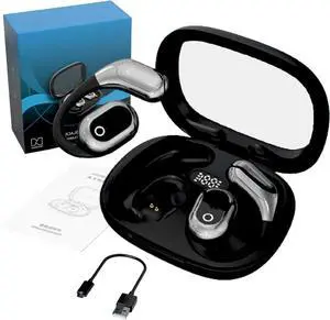 Kyayu Ai Voice Translation Bluetooth Earbuds, Ai Translation Earbuds Real Time, Language Translation Earbuds, Wireless Bluetooth Translation Earbuds, 75 Language Translator Earbuds (Black)