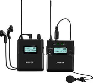 ANLEON MTG-400 Wireless Tour Guide System Church Translation System Interpretation System Court Church f Training Factory Tour Group Conference 520-545Mhz (1 Transmitter 1 Receivers), SMALL