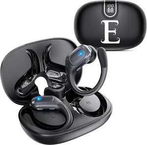 3-in-1 AI Language Translation Earbuds, Real-Time Translator Earbud with Power Level Display, 144 Languages & Accents, Personalized Initial Gift Wireless Bluetooth Headphones for Travel, Business - E