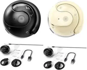 HY-T26 Pro Language Translator,Simultaneous Interpretation Earphone,Supports Over 75 Different Languages, Equipped with AI App, Transcription Accuracy Rate 98%, BT 5.4 (Black + Beige)