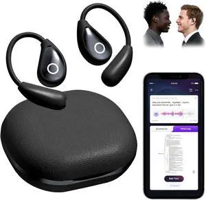 OEQ Language Translation Earbuds Real Time with Clear Speech,3 in 1 Language Translator Device with 100+Language Real Time Two Way with Long Battery Life,Ideal for Travel/Gift/Learning,Purple