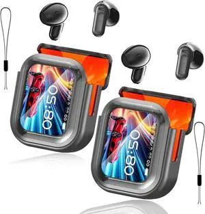 NE20 AI Translation Earbuds, Bluetooth 5.4, 140 Languages Real-Time Translator, LED Display, 24Hr Battery Life, Touch Control, Waterproof (Black, 2PC)