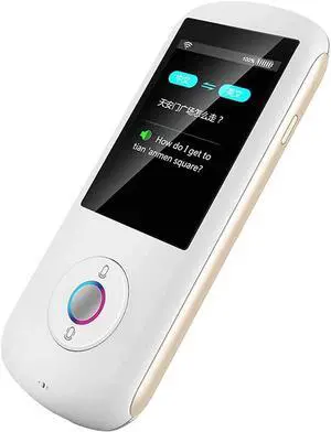 Instant Smart Language Translator Device with Voice & 2.4 Inch Touch Sn - rts 28 Languages, WiFi P Connectivity for Learning, Traveling, Shopping - Hopeful (White)
