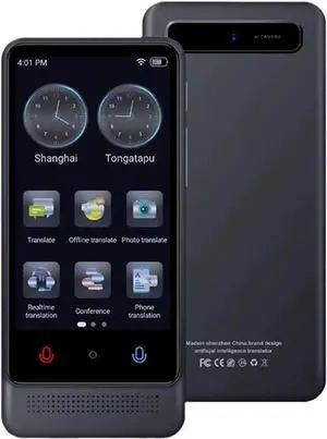 M12 Portable Translator with Smart Voice for 137 Languages, Real-time Sp Translation, Interactive Offline Cantonese for Business & Travel