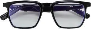 Heayzoki AI Translation Glasses, Real Time Smart Translator Glasses with 100 Languages, Photo Capturing, Anti Blue Light, Built in Microphone Speaker, for Travel Music Calls (Black)