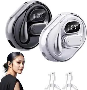 AI Translation Wireless Ows Bluetooth5.4 Earphones, 2025 New Portable Hanging Real Time Translator Device,144 Languages Translating Headphones, Long Battery Life for Travel,Learning (2pcs-A)