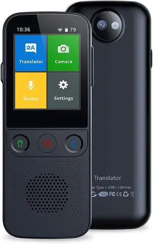 Language Translator Device, 2.4" Touch Screen Smart Voice Translator, 138 Languages, WiFi/Hotspot/Offline, Two-Way Instant Translation, Photo/Text/Voice