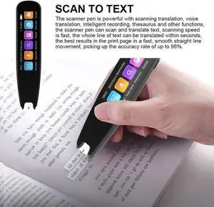 Voice Scan Translator Pen, Multifunctional Digital Translation Supports 111 Languages Online & 12 Offline, Real-Time Reading for Travel Study