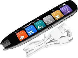Translator Pen, Offline 142 Language Assistive Translation Pen, 820mAh, Touch Sn Electronic Dictionary, Text-to-Sp Reading Tool, Scanner for Kids, Learners, and Students, 15.26x3.26x1.45cm