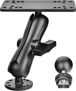 Aluminum Fish Finder Mount, Marine Electronic Mount for Boat, C Size 1.5" Ball with T-Bolt Track Base, Compatible with Garmin, Lowrance, Humminbird, Raymarine, for RAM Systems