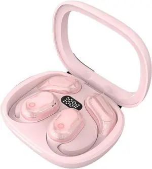 4 in 1 Language Translator Earbuds, AI Translation Earbuds Real Time, Translating Headphone Device for Travel Business Learning, Audifonos Traductores Inglés Español (Pink)