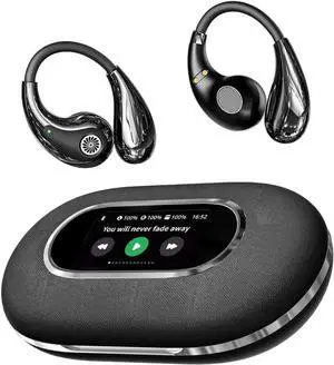 Color Display Earbuds with AI Translation | Open Ear Earbuds Wireless Bluetooth for Work, Travel & Fitness  Touch Control, HD Mic & Real-Time Language Conversion