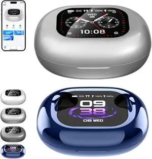 Fulfilexces Translator Earbuds, True Powerful Bluetooth 5.4 Open Ear Earbuds, IPX5 WaterproofTranslator Earbuds Real Time, with LED Display, for Running Workout Exercise Gym (2Pcs-E)