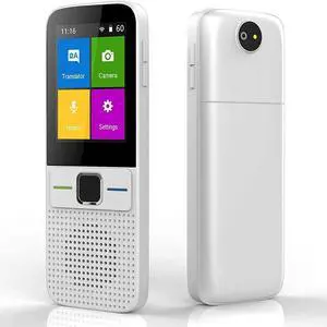 Language Translator Device, Portable Voice Translator Device, Support All 137 Languages Two Way WiFi/Hotspot/Offline 2.4Inch Touch Screen Camera Translation,Black (White)
