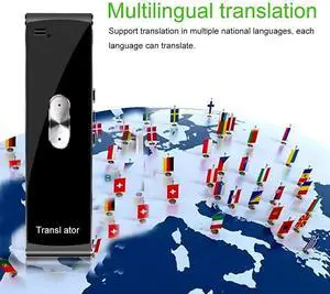 Portable Mini Wireless Smart 70 Languages Two-Way Real Time Instant Voice APP Bluetooth Happy Many Times Lofty Ambition Independence,Silver