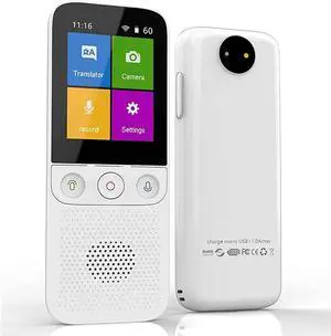 Instant Language Translator Device, Voice Smart Pocket Translator Device 138 Languages Two Way Translator Travel WiFi/Offline 2.4 Inch Touch Screen Camera Translation