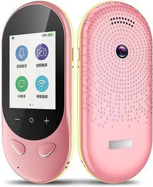 T8S Portable Voice Translator Handheld Interpreter Twoway Real-time Translation Touch Screen 106 Language Translator (Pink)