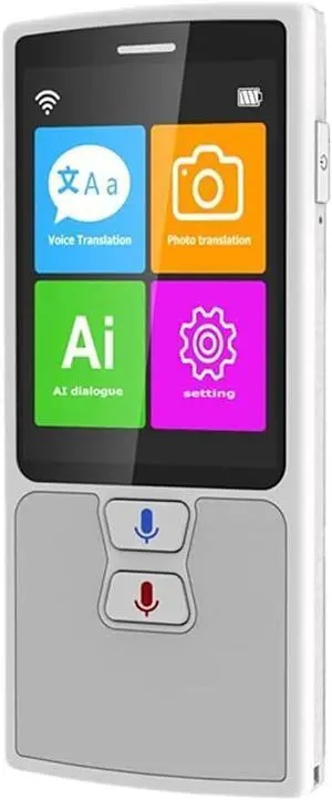 76 Languages Voice Translator English Japanese Korean French Russian German Chinese Spanish Translation Travel Translator (White)