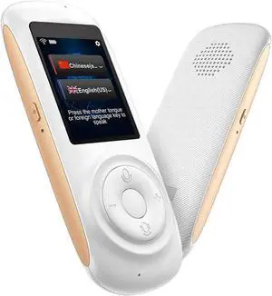 Portable Voice Translator, Smart Foreign Language Translator Device, Wifi/4G Two-Way Speech/Text 2.4 Inch Touch Screen, Support 70 Languages, for Travel Business,White (White)