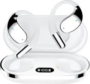 AI Translation Earbuds Real Time English-Spanish Translator Headphones 144 Languages Two-Way Translating Wireless Earphones Bluetooth Translator for Travel Business Meeting Learning (Open-Ear/White)