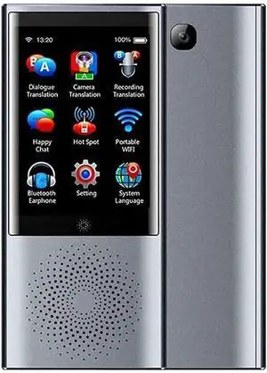 Language Translator Device, Translator Device, Intelligent Instant Offline Support 45 Languages Real-time Electronic Voice Translator for Learning Shopping Travel Business (Blue) Vision (Grey)