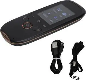Smart Voice Translator, Portable 45 Languages Two Way Voice Translator with 2.0 Inch Touch Screen, 4.0BT 2.4G WiFi Voice Translator for Travelling Learning Business Shopping Vision (Black)