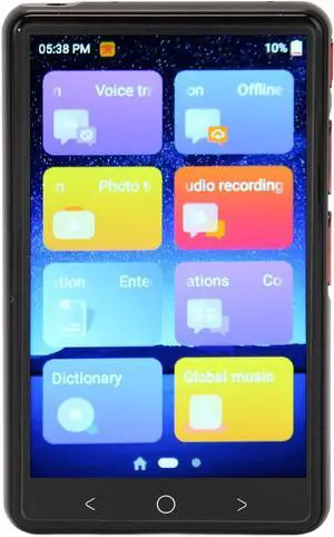 Language Translator Device, Two Way Smart Voice and Photo Pocket Translator Real Time, 4in IPS Screen Translation 135 Languages, 14 Offline Languages, for Travel Learning (Black) Vision (Black)