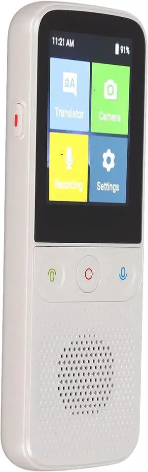 Portable Language Translator Device,138 Languages Pocket Translator, Real-time Voice Smart Translator with Offline Translation,2.4 inch Touch Screen,2 Way(White) Vision (White)