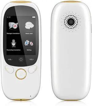 Smart Offline Language Translator Device, Portable Instant Voice Translator Two Way WiFi for 12 Languages for Online 77 Languages 2.0Inch HD Touch Screen,White,