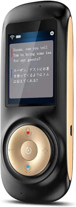 Smart Language Translator Device, with WiFi Or Hotspot 2.4 Inch Touch Screen, Support 42 Languages Two Way Voice Translation, for Travelling Learning Business Shopping,White (Black) Vision (Black)
