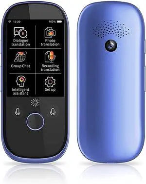 2.4inch Screen Voice Translator Smart Business Travel AI Translation Machine 512GB+4GB 45 Languages Translator (Color : Blue) Hello Yearn for Vision (Blue)