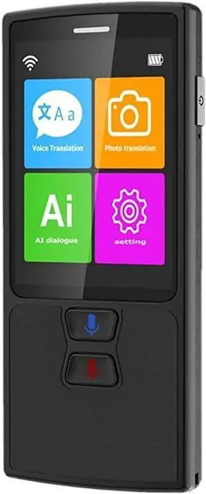 76 Languages Voice Translator English Japanese Korean French Russian German Chinese Spanish Translation Travel Translator (Color : White) (Black) Elegant Vision (Black)