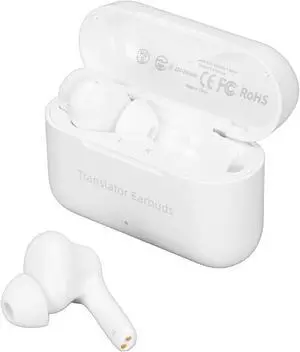 Generic Language Translator Earbuds, Noise Reduction Translator Earpiece for Business (White)