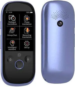 Smart Translator, 2.4Inch Touch Screen WiFi Portable Two-Way Real-Time Multi Language Voice Translator Support 45 Languages Photo Translation Device,Purple,Purple
